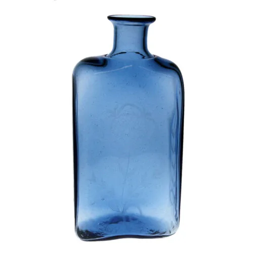 Bottle, engraved, blue