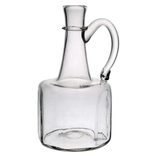 Octagonal carafe with handle, clear