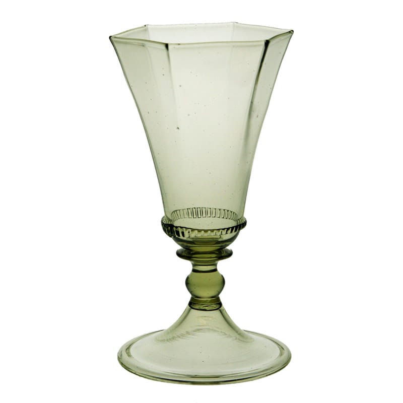Tall wine glass, hexagonal