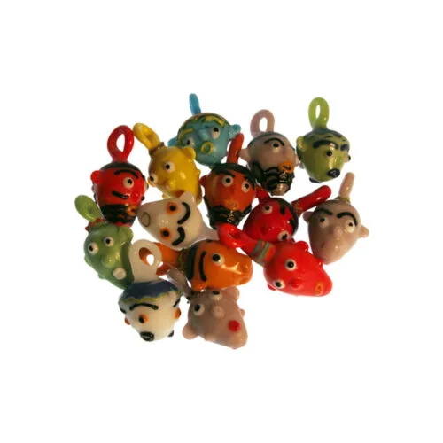 Glass beads with faces