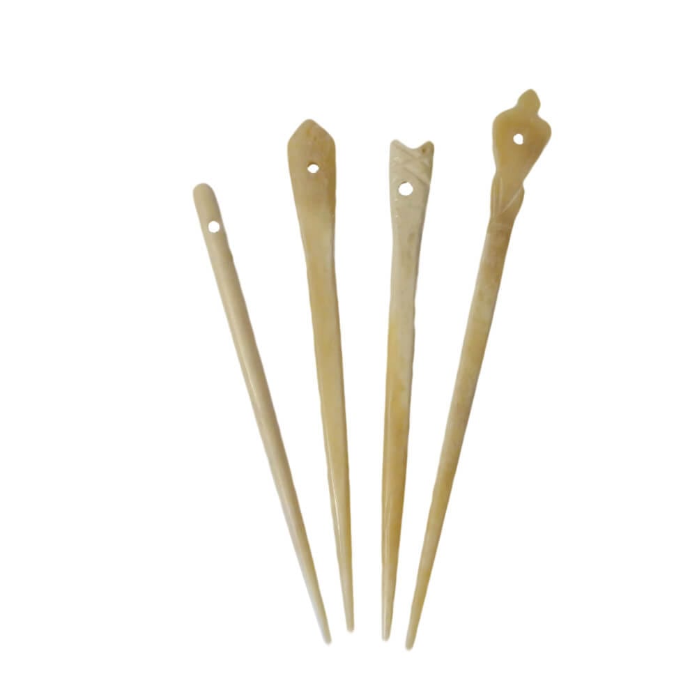 Bone needles, set of 4 pcs