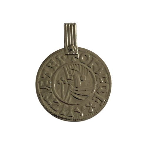 viking coin amulet, sigtuna, small and silver plated
