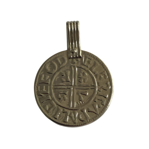 viking coin amulet, sigtuna, small and silver plated